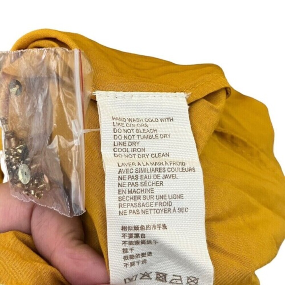 Anthropologie Let Me Be Juliet Maxi Dress XS Mustard Sequin Sheer Embellished‎ - Picture 9 of 14